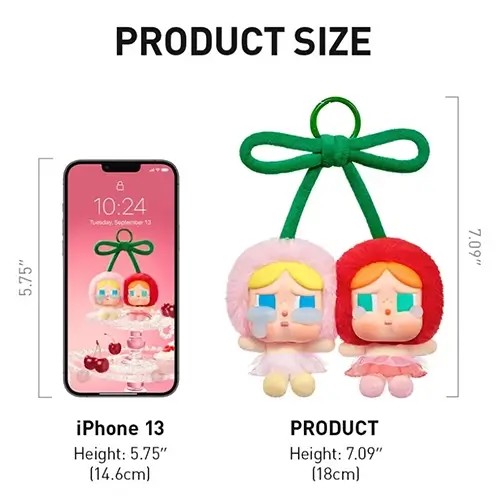 Pop Mart Crybaby Crying For Love Series-Vinyl Plush Hanging Card (Love You Cherry Much) Pop Mart Crybaby Crying For Love Series-Vinyl Plush Hanging Card (Love You Cherry Much)